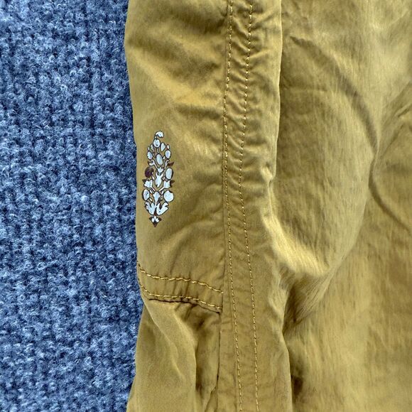 Free People Pants XS Mustard Parachute Cargo Pull On Nylon Wide Leg Baggy Loose - Picture 3 of 11